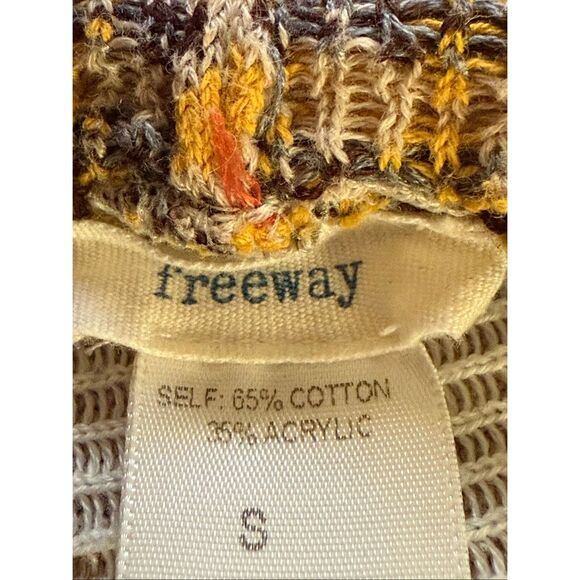 “Freeway Southwestern Boho Open Front Knit Cardigan – Beige Yellow Rustic SZ Sma - Picture 10 of 12